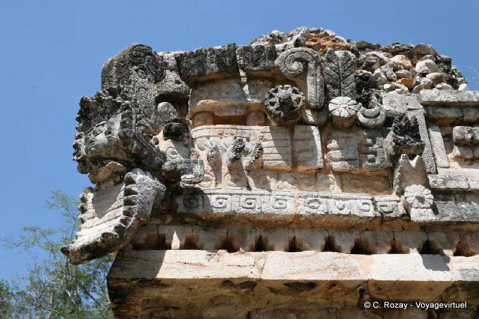 Labna Edificio De Las Columnas Serpent Detail 18 :: Mexico