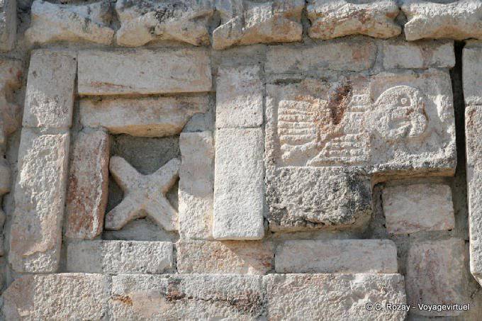 Uxmal Grande Pyramide Temple Des Perroquets Gros Plan 5 :: Mexico