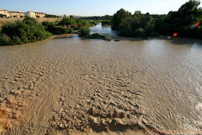 Río Guadalquivir enojado, Córdoba - España, Andalucia