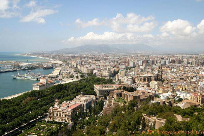 Vista de la ciudad de Málaga - España, Andalucia