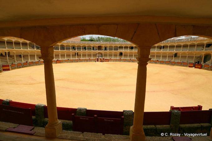 Plaza de toros de Ronda que data de 1785, la más antigua de Andalucía, Ronda - España, Andalucia