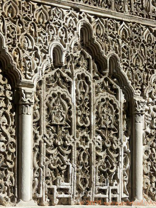 Muro del patio de las chicas, detalle, Sevilla Alcázar - España