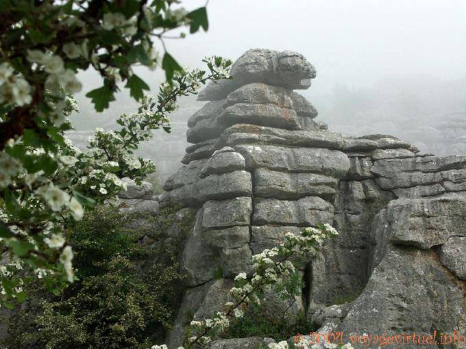 La disolución de la roca en la niebla, Torcal de Antequera - España