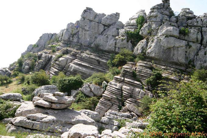 Estratos horizontales de roca, Torcal de Antequera - España