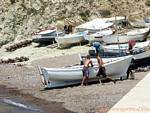 Barcos en la playa, Cabo de Gata, España.