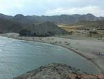 Panorama Playa de Monsul, Cabo de Gata, España.