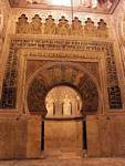 Otra imagen del Mihrab construido en un tiempo Alhakén II, Mezquita de Córdoba, España.