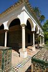 Jardín de la Danza ángulo mudéjar, Sevilla Alcázar, España.