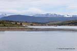 Vista de la bahía, la Estancia Harberton, Ushuaia, Argentina.