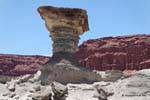 Hongo de piedra, Ischigualasto, Valle de la Luna, Argentina.