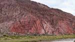 Efectos de la erosión en la montaña, la Quebrada de las Conchas, Argentina.