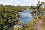 en el camino entre la Bahía Ensenada y Lapataia, el Parque Nacional Tierra del Fuego, Ushuaia, Argentina.