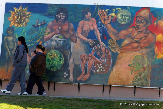 Pintura en la pared del hospital, Ushuaia - Argentina