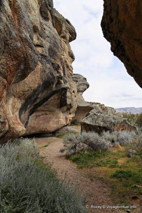 Enrutamiento de Aonikens indios tehuelches sitio arqueológico, Walichu - Argentina