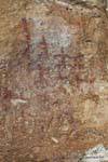 Danza prehistórico, pintura rupestre Tehuelche, Walichu, Argentina.