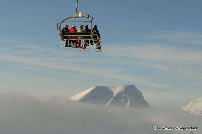 Suspendido en el vacío, Avoriaz - Alpes, Francia