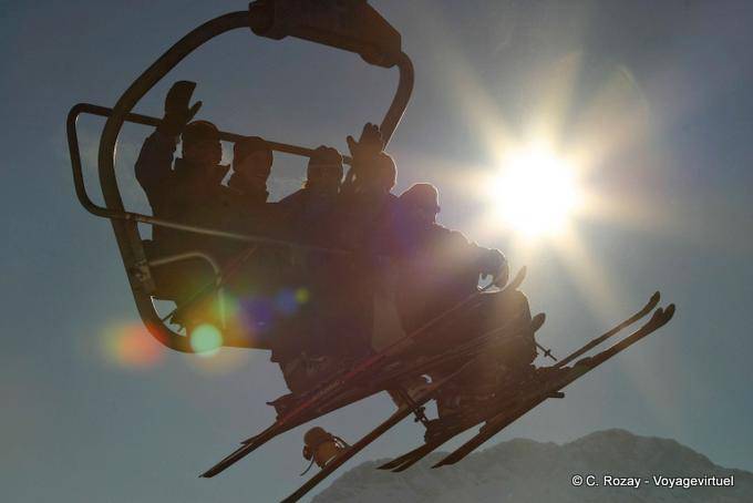 Telesilla solarizadas, Avoriaz - Alpes, Francia