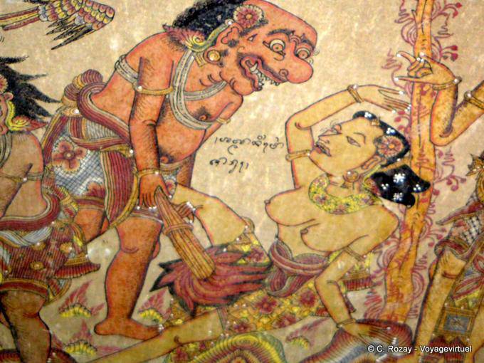 Género pintura antigua quemado Bali - Bali