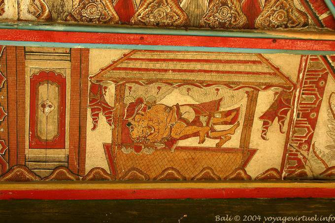 Escena erótica, pared Klungkung - Bali