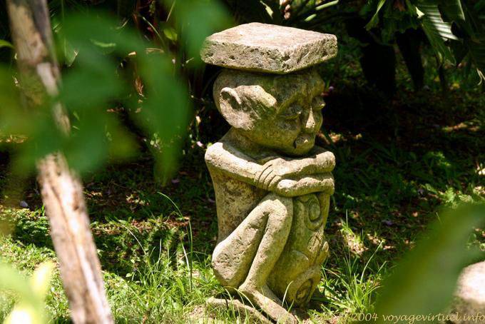 Estatua de piedra en la cabeza, Taman Burung - Bali