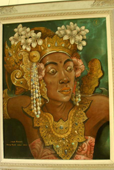 Retrato pintado Bailarín de mirada salvaje, Ubud - Bali