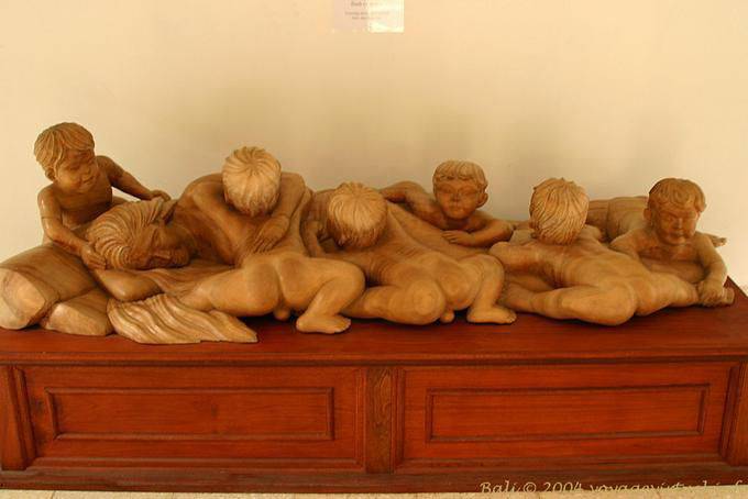 Madre y madera Niños talla, Ubud - Bali