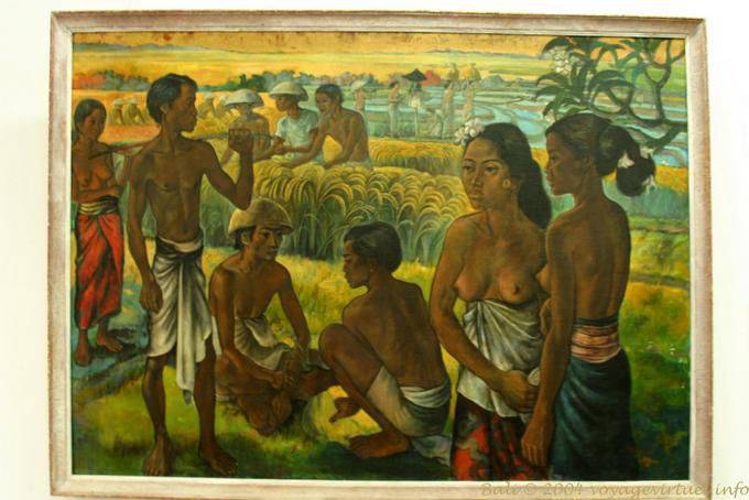 Escena de los campos, pintura, Ubud Museo - Bali