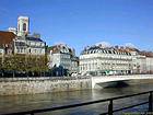 Besançon, con vistas al distrito de la Madeleine y de Battant, Francia.