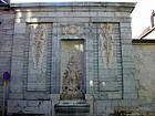 Fuente de Besançon, estatua in calle Mégevand, Francia.
