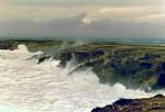 Tormenta en la costa salvaje de Quiberon, Bretaña, Francia.