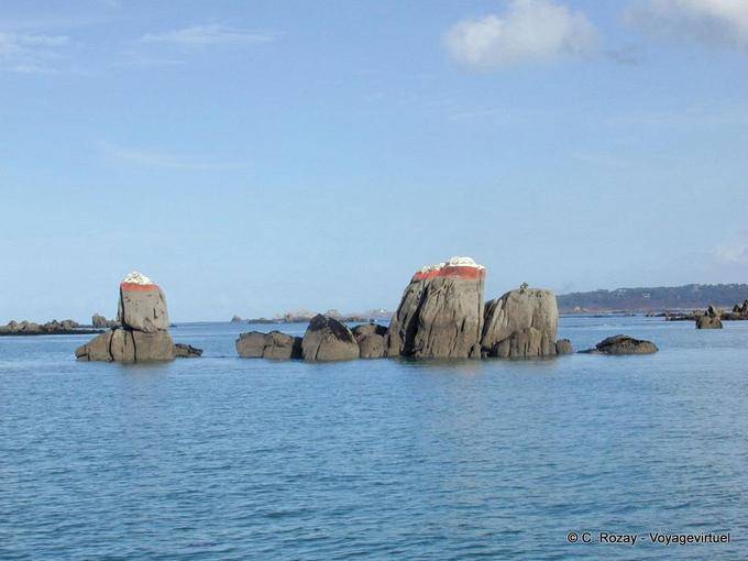 Rocas marea baja en la arde Morlaix, Bretaña - Francia