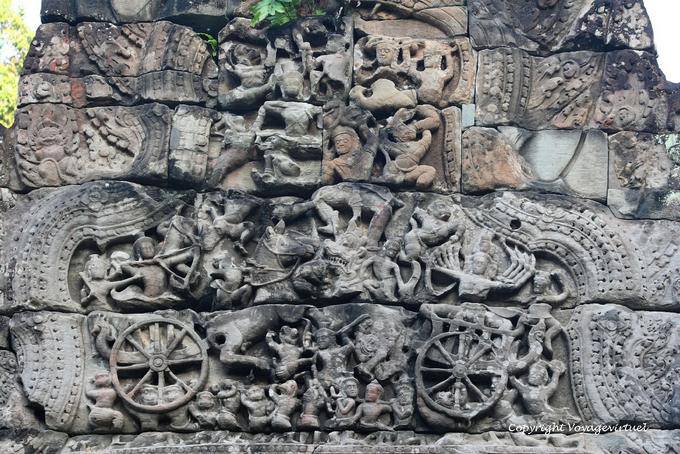 Escena compleja de Socorro, Preah Khan, Angkor, Camboya