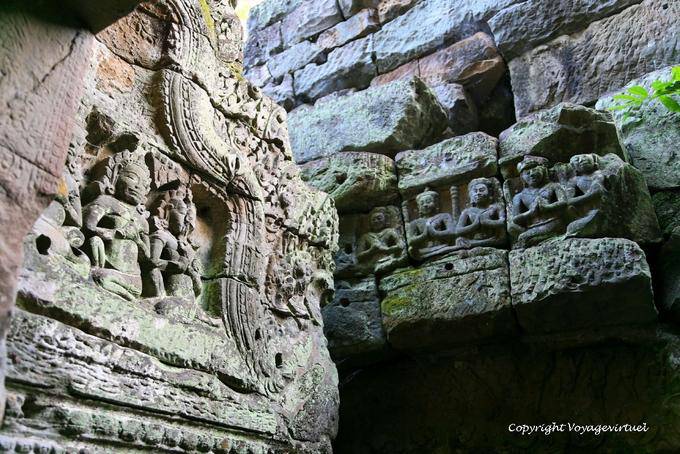 Ornamentación de personajes de oración, Preah Khan, Angkor, Camboya