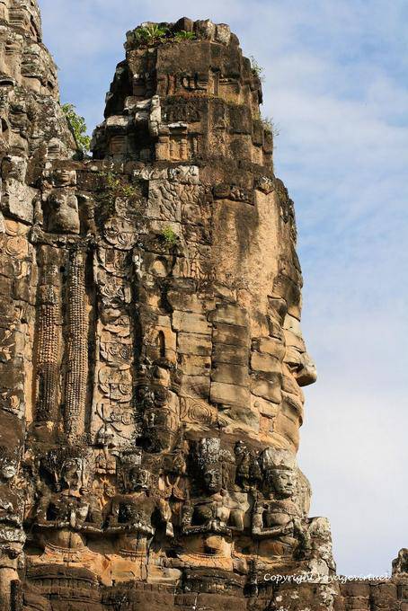 El perfil de Rey en la puerta a Angkor Thom, Angkor, Camboya