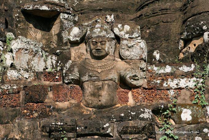 Detalle de la piedra arenisca de Angkor Thom, Angkor, Camboya