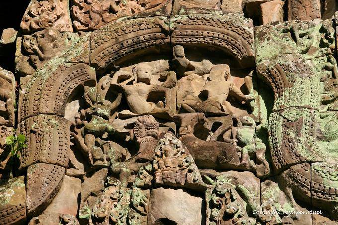 Los bailarines y los animales involucrados, Thommanon, Angkor, Camboya