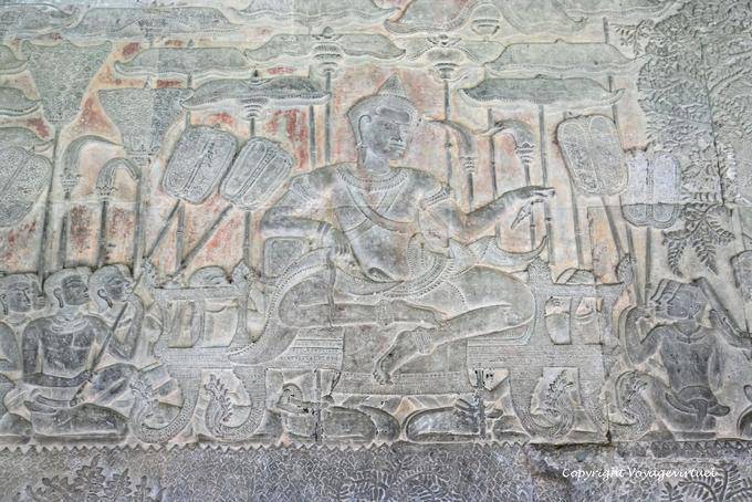 Suryavarman II, fundador de Angkor Wat, el fresco del ejército del rey, Angkor, Camboya
