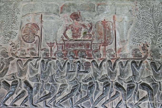 Noble del juicio de Yama, bajo relieve, Angkor Wat, Angkor, Camboya