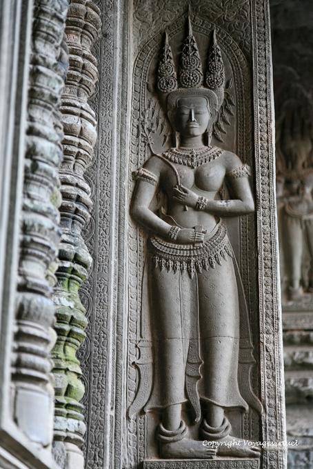 Apsara nacido de la agitación del mar de leche, Angkor Wat, Angkor, Camboya