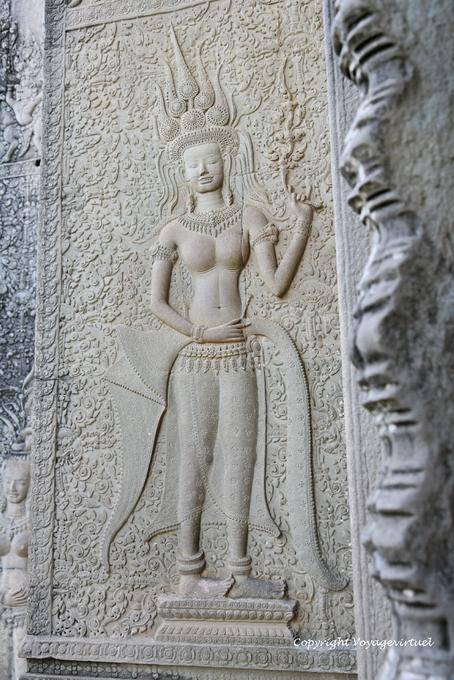 Perfección del relieve de devata, Angkor Wat, Angkor, Camboya