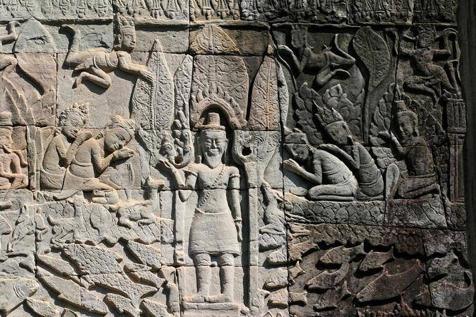 Por favor, galería interior Bayon Angkor Thom, Angkor, Camboya