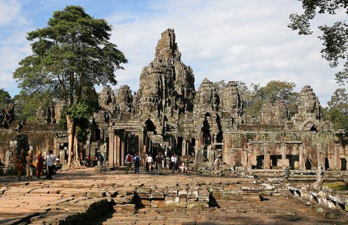 Panorama del templo Bayon, Angkor Thom, Angkor, Camboya