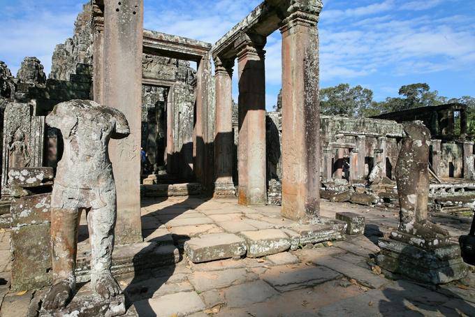 Estatuas al aire libre Bayon, Angkor Thom, Angkor, Camboya