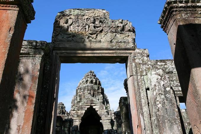 Puerta Frontón Bayon, Angkor Thom, Angkor, Camboya