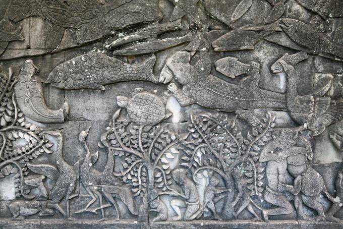 Bajorrelieve Mahayana Bayon Angkor Thom, Angkor, Camboya