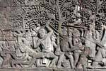 Detalle Guerrero (bajo relieve) Bayon Angkor Thom, Camboya.