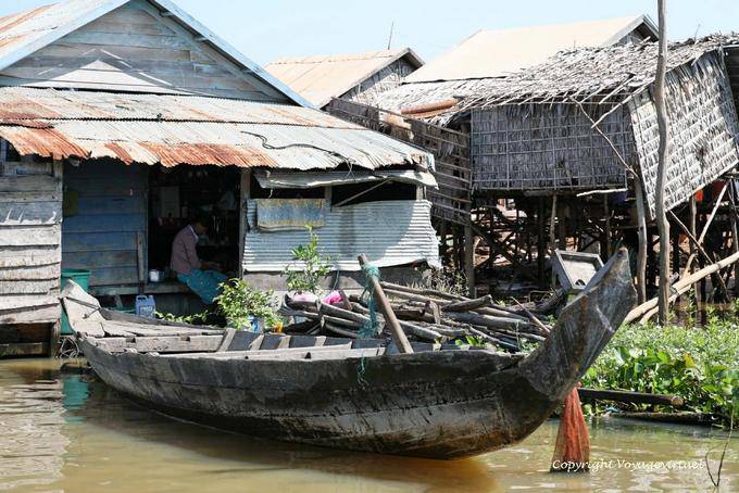 Construcción de riesgo, el lago Tonle Sap - Camboya