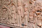 Close-up en el centro de un estilo Baphuon dintel, Kampong Thom, Phnom Penh Museo, Camboya.