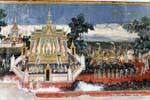 Fresco Ramaketi, galería al aire libre, Phnom Penh Palace, Camboya.