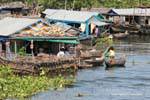 La vida cotidiana en un pueblo flotante del lago Tonle Sap, Camboya.